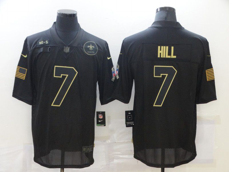 Men New Orleans Saints #7 Hill Black Nike Limited Vapor Untouchable NFL Jerseys